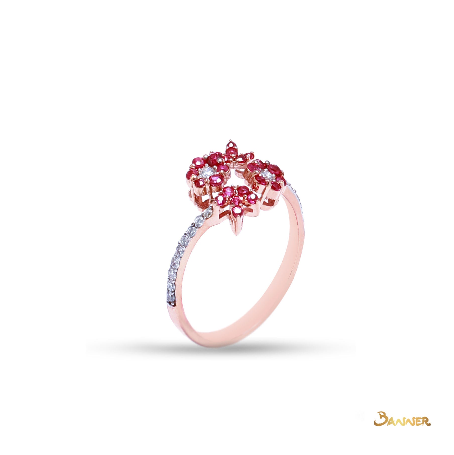 Ruby and Diamond Mesua Ferrea Ring