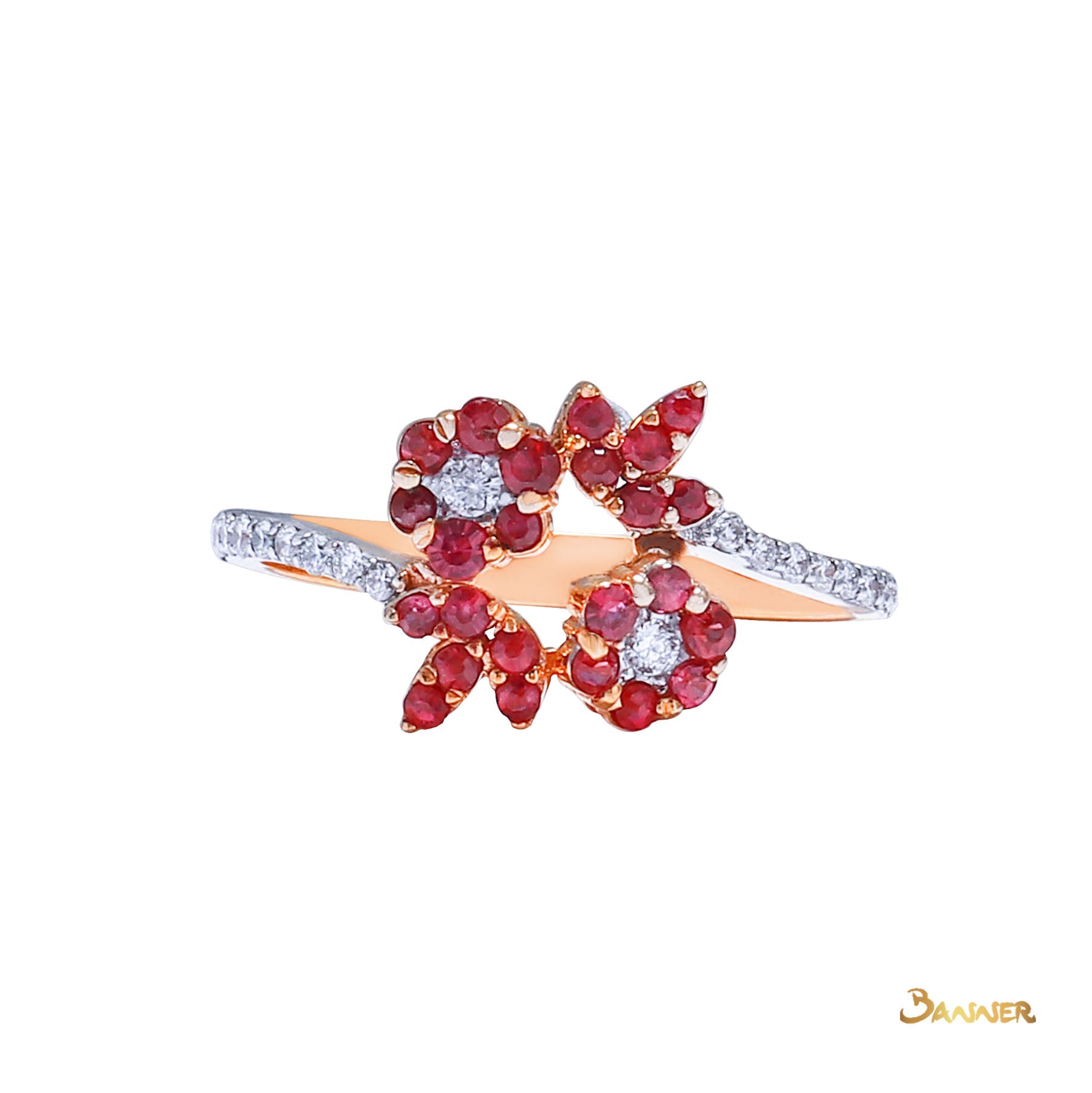 Ruby and Diamond Mesua Ferrea Ring