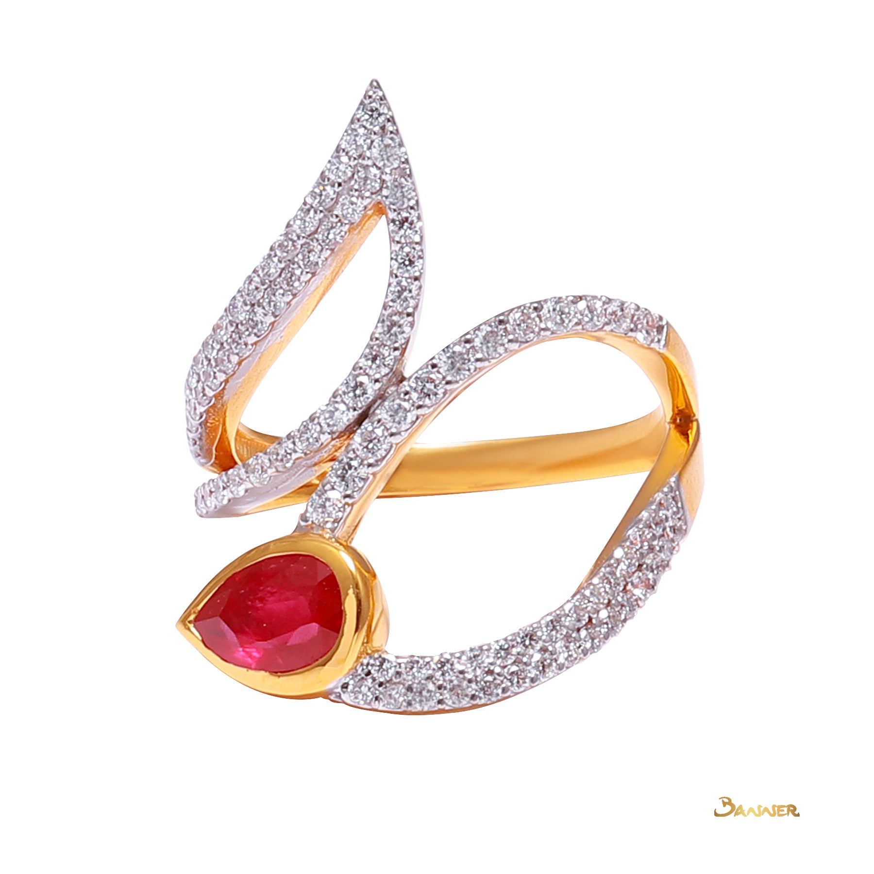 Ruby and Diamond Kanote Ring