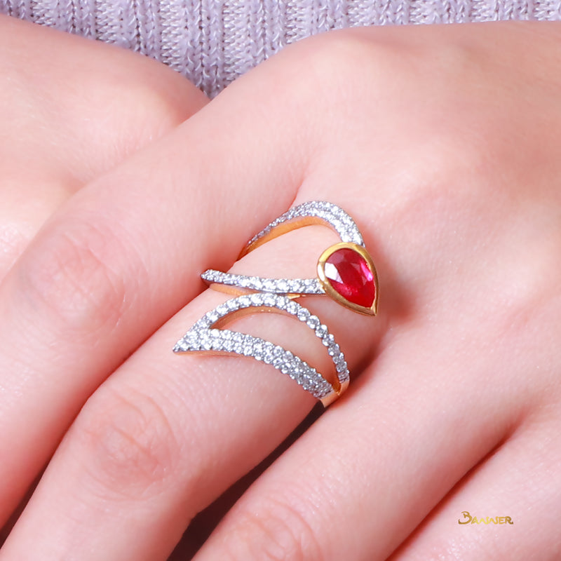 Ruby and Diamond Kanote Ring