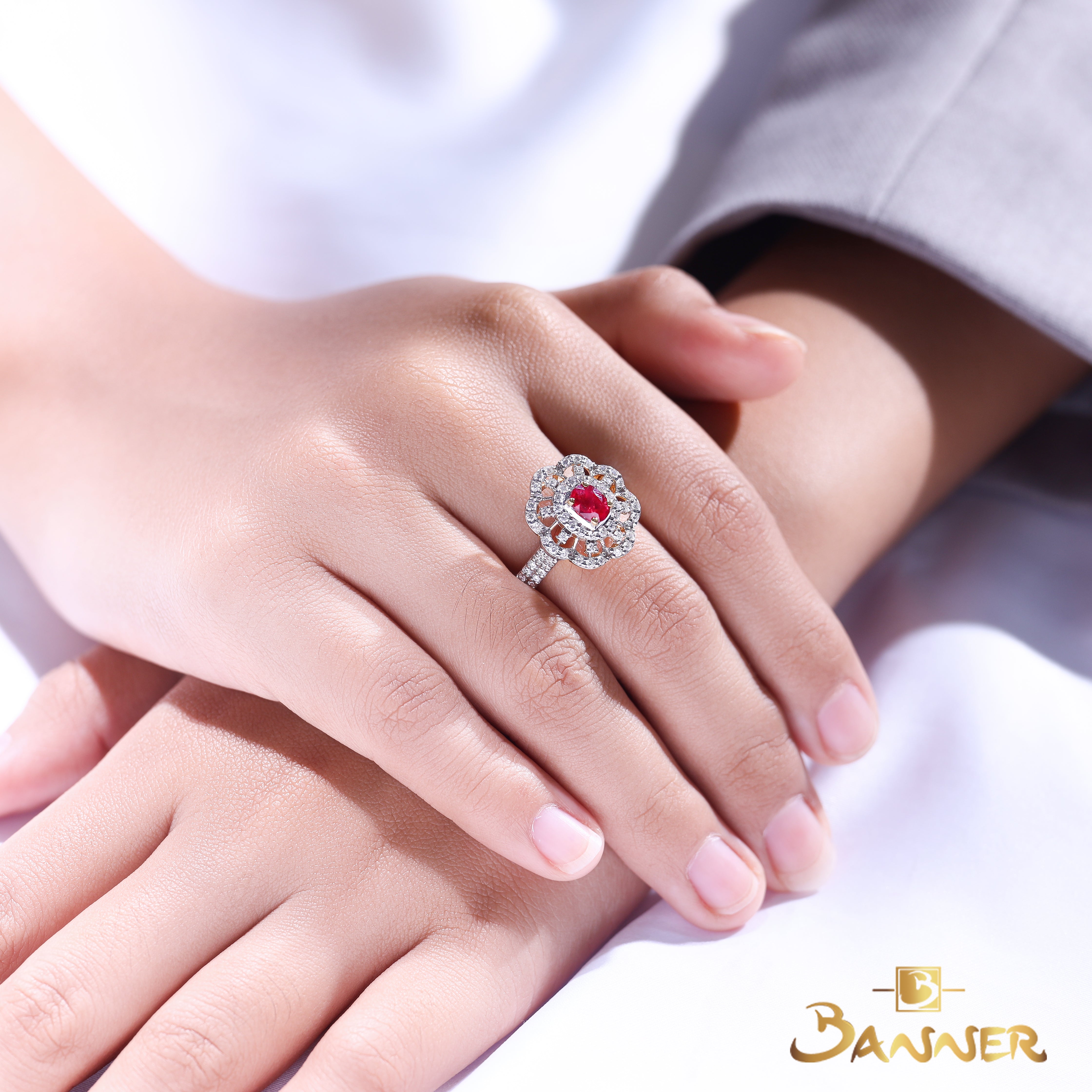 Ruby and Diamond Rosalia Ring
