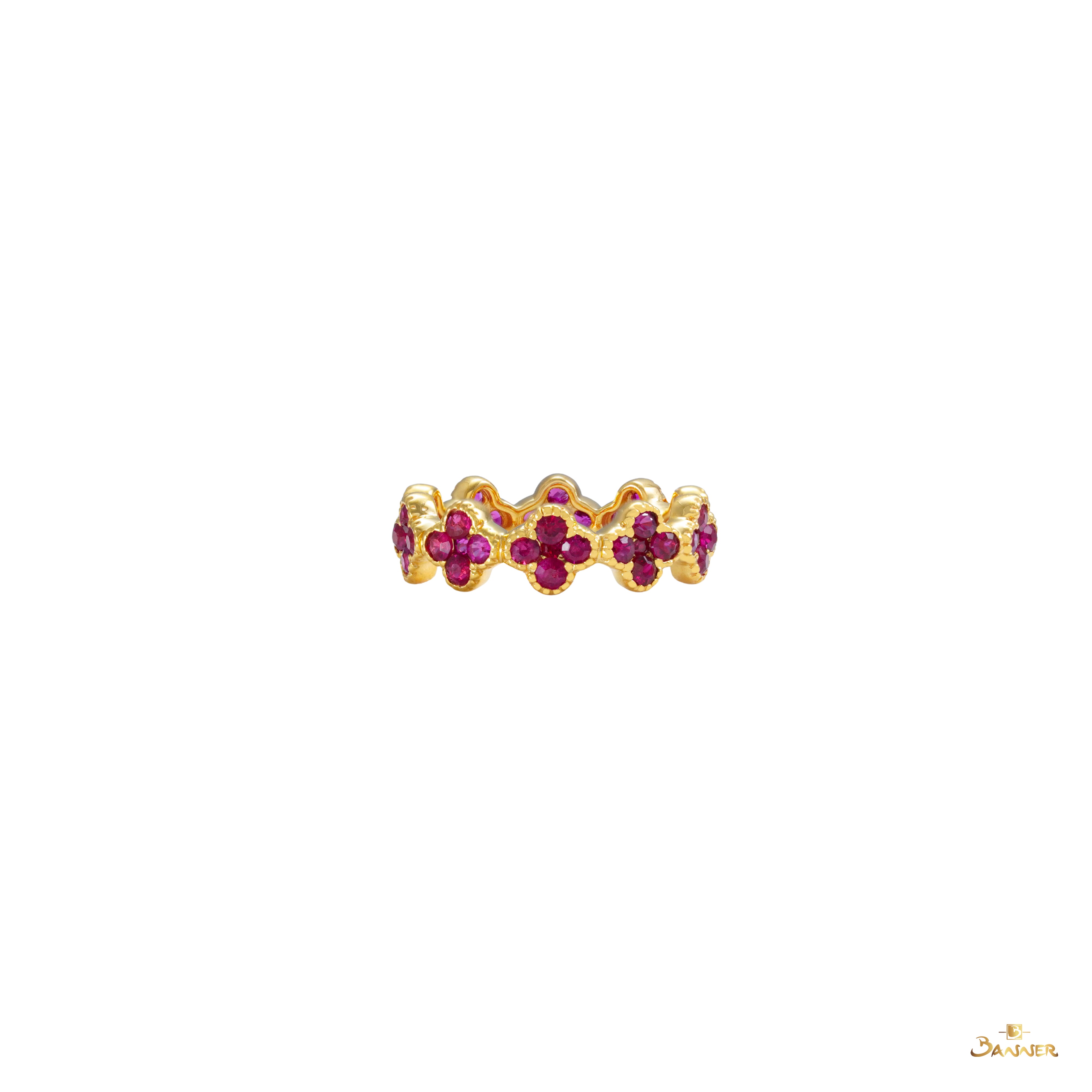 Ruby Clover Eternity Ring
