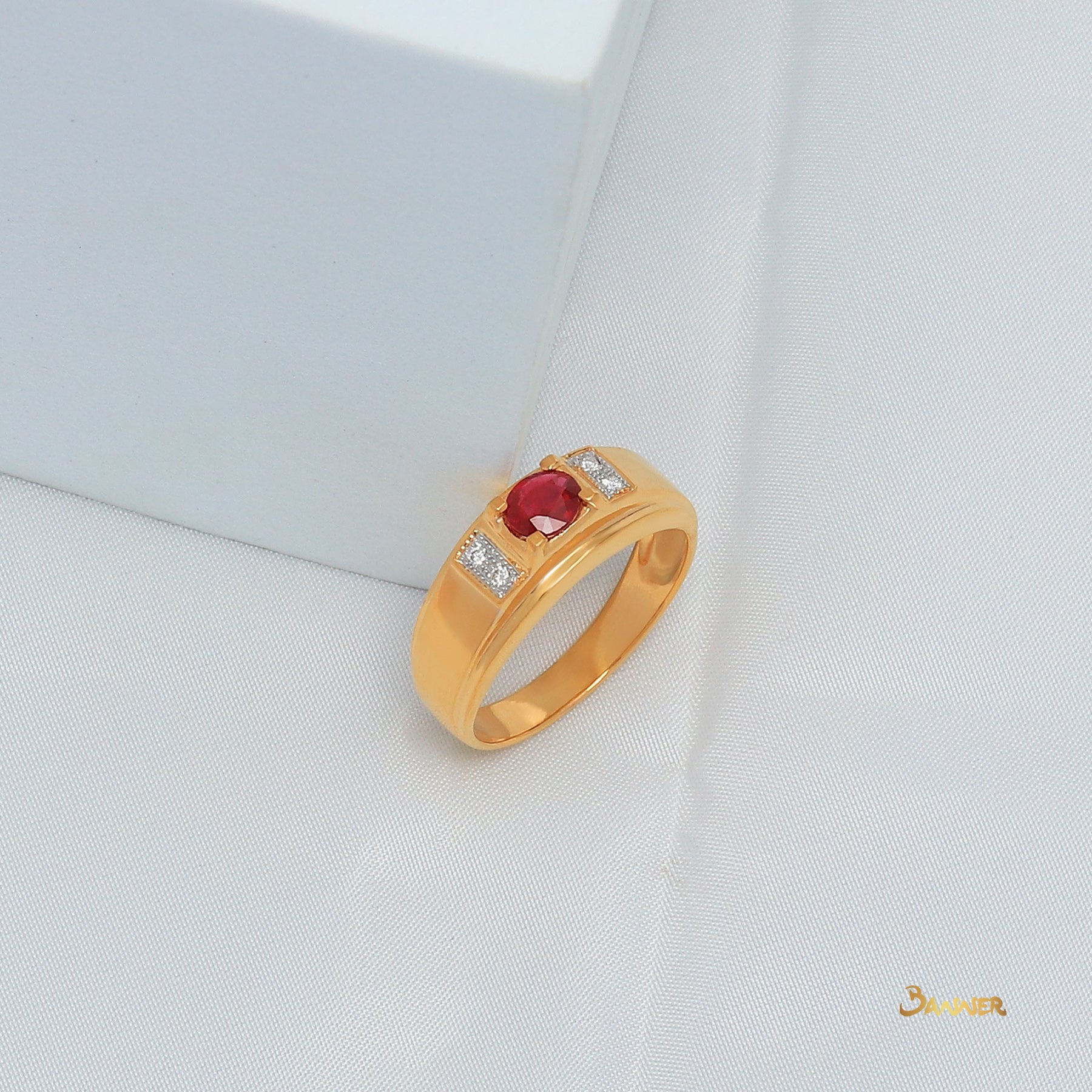 Ruby and Diamond Men's Ring