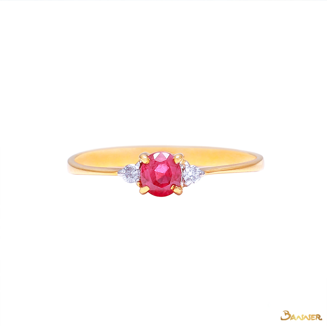 Ruby and Diamond Petite Ring