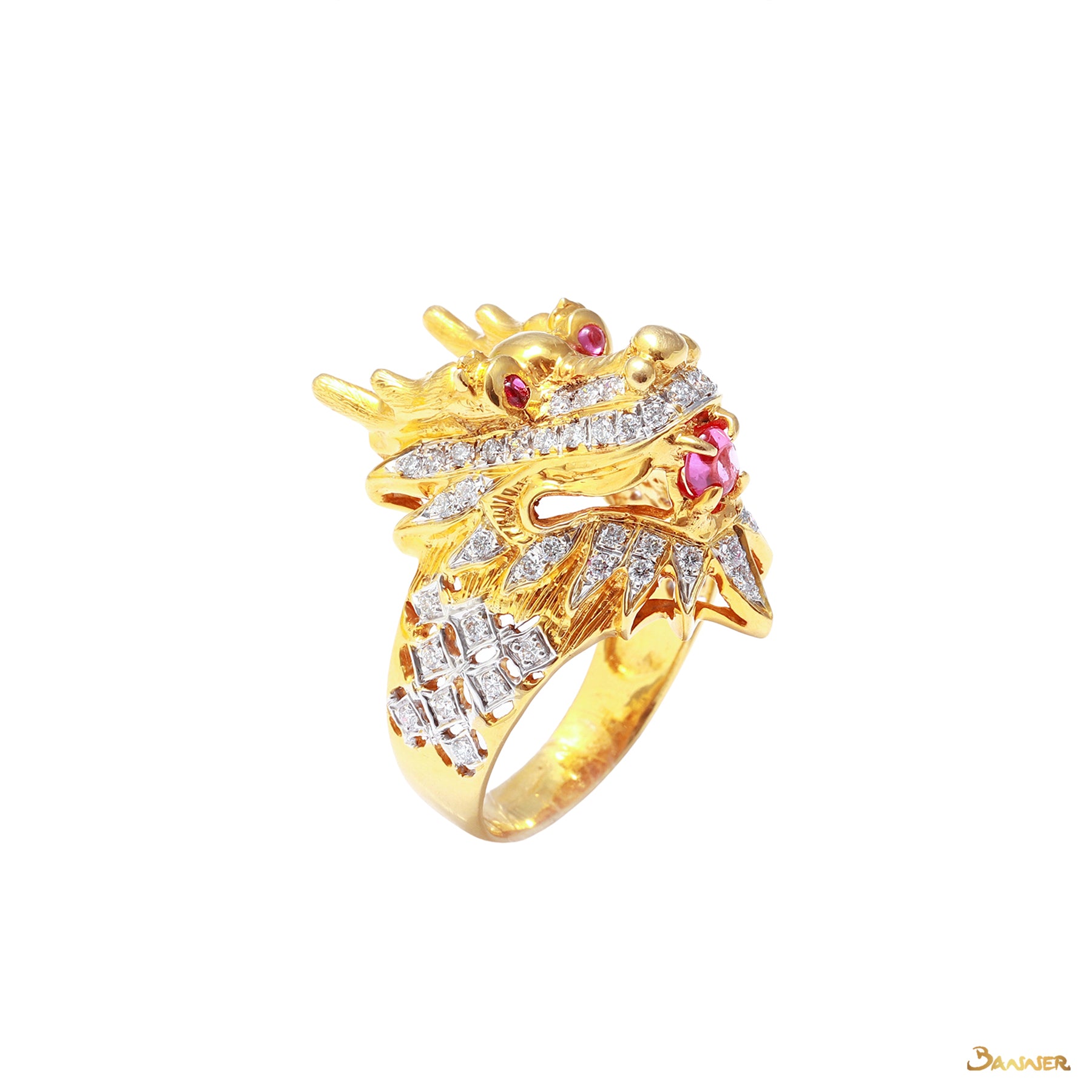 Ruby and Diamond Dragon Ring