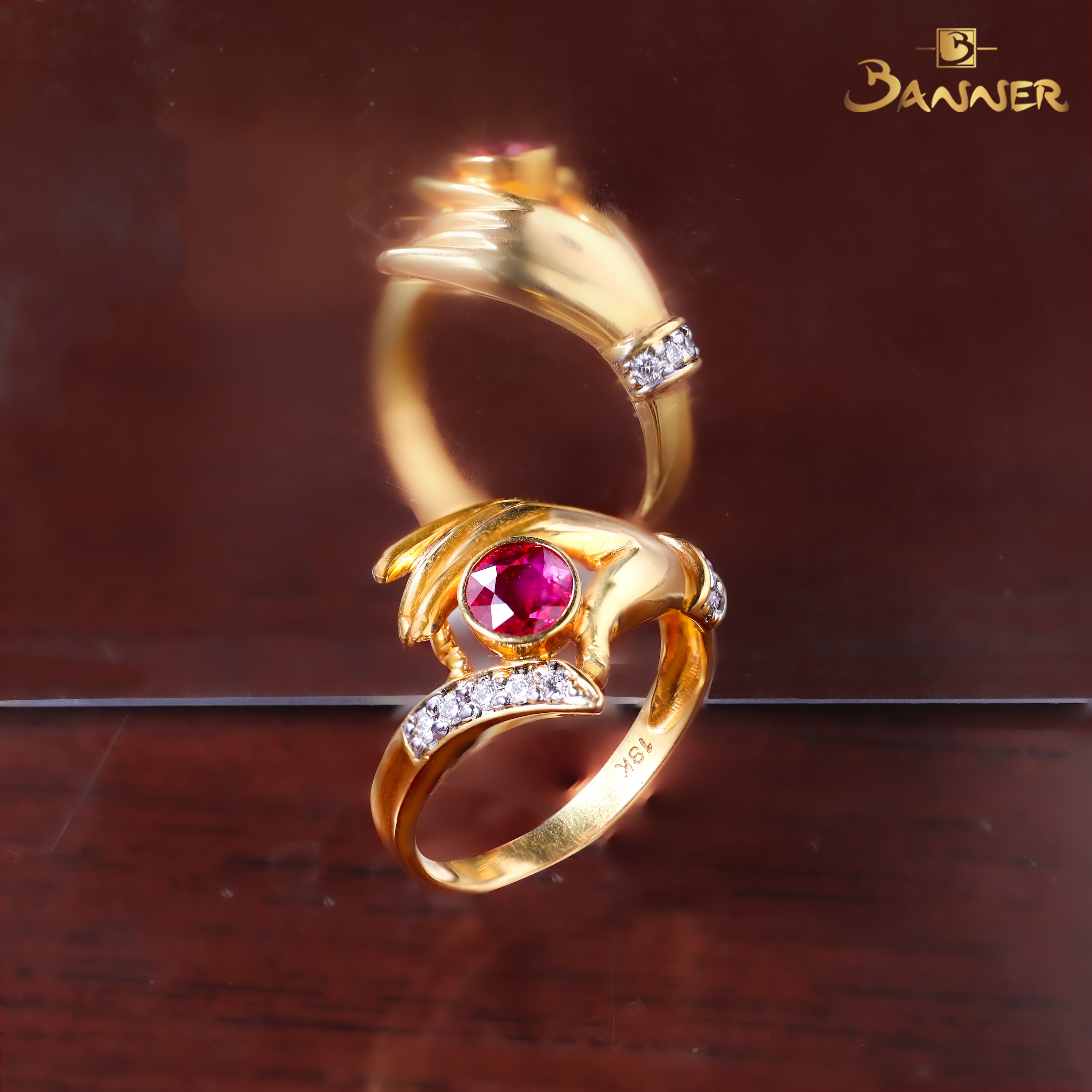 Ruby and Diamond Hand Ring