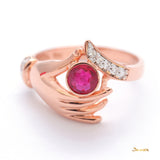Ruby and Diamond Hand Ring