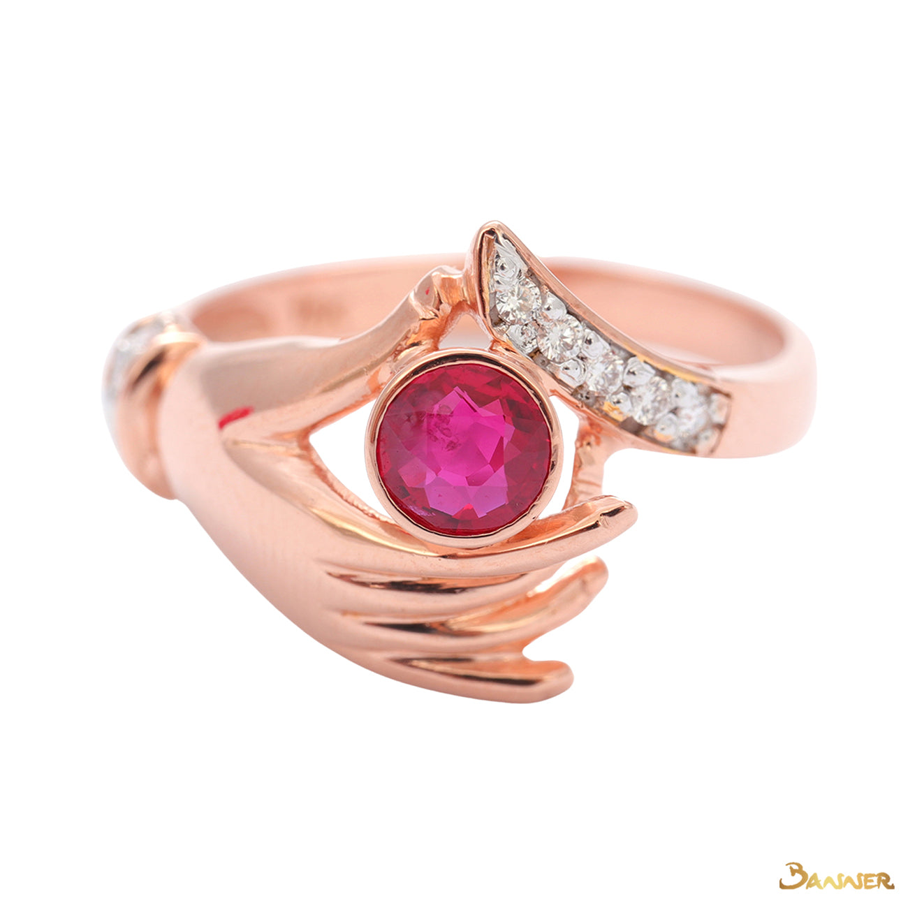 Ruby and Diamond Hand Ring