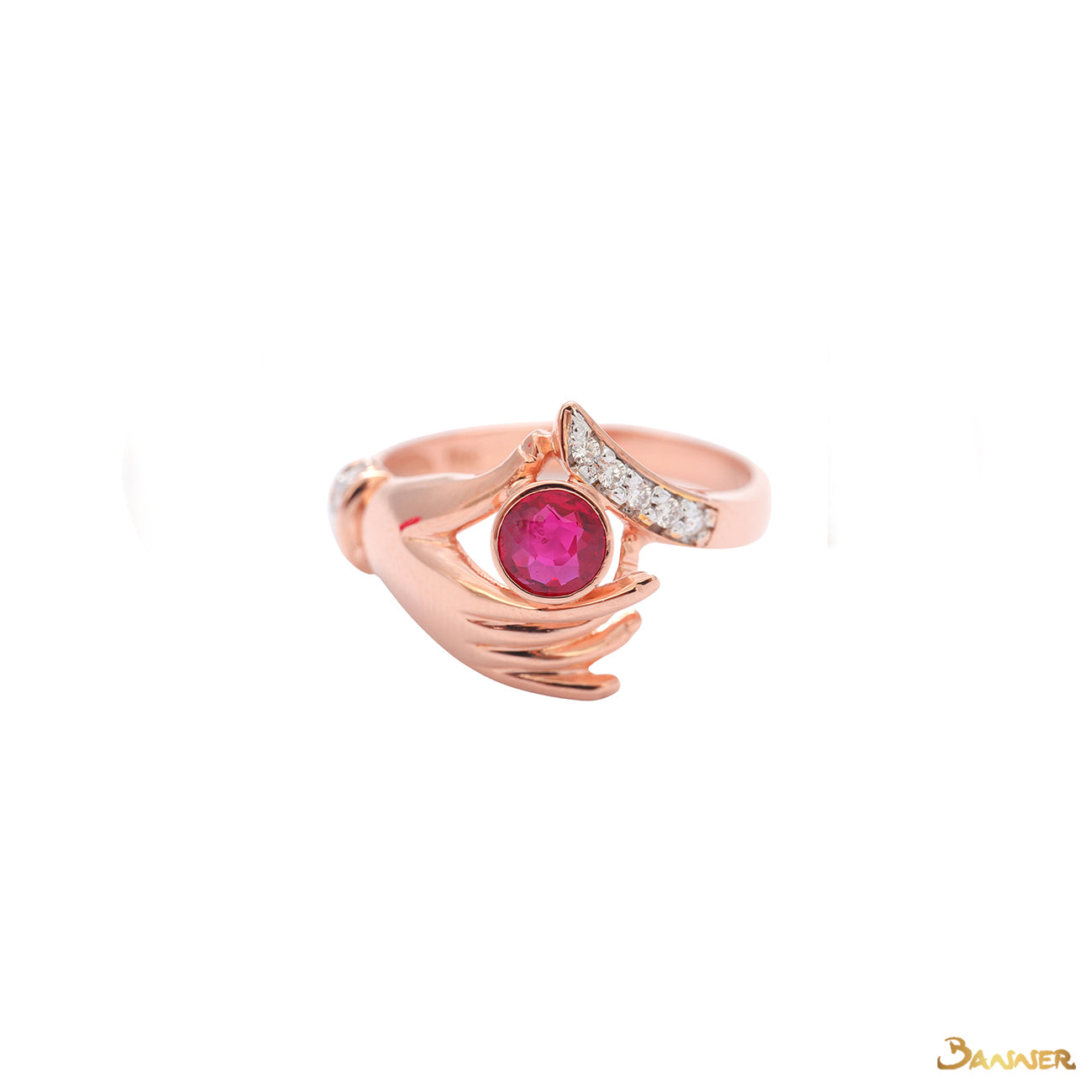 Ruby and Diamond Hand Ring