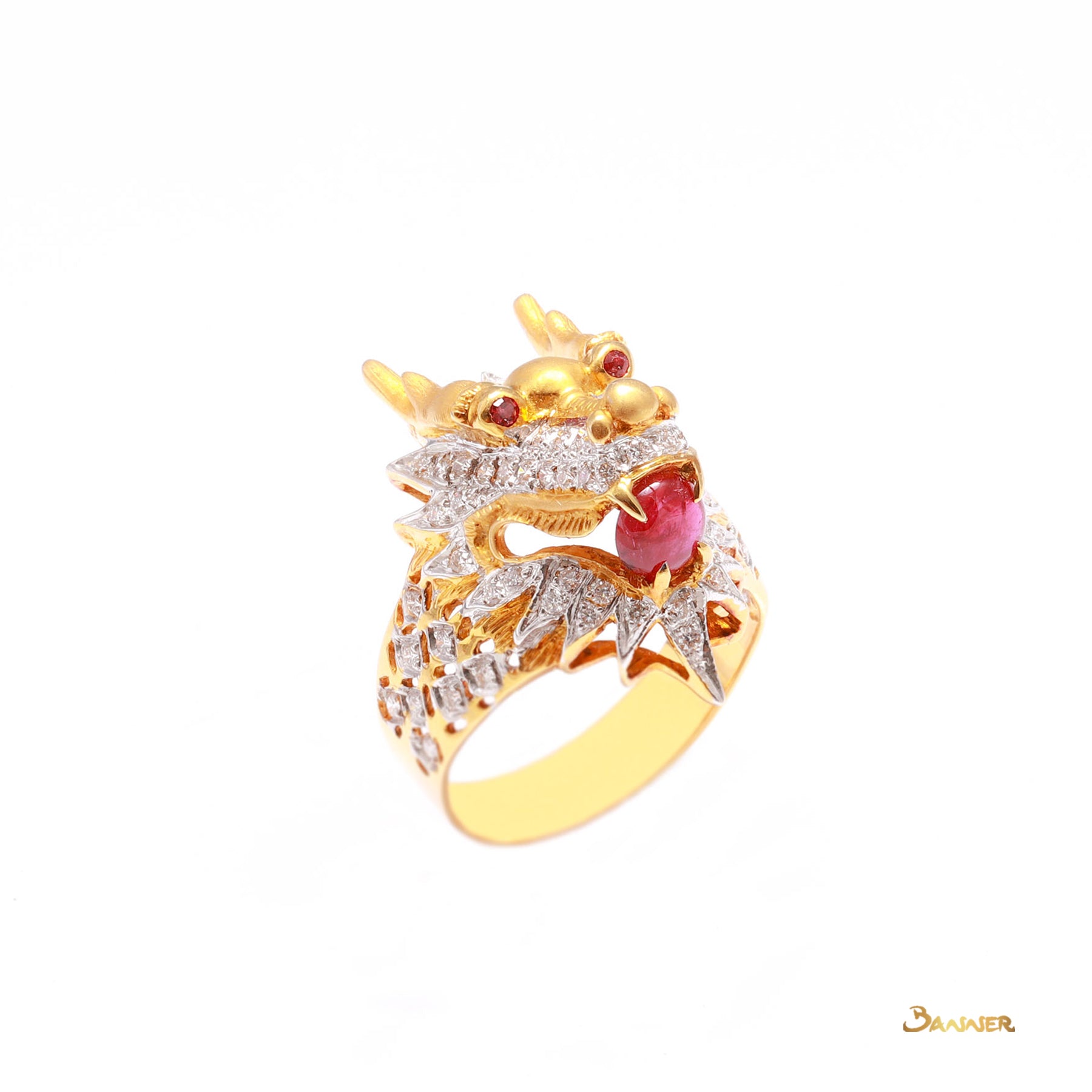 Ruby and Diamond Dragon Ring