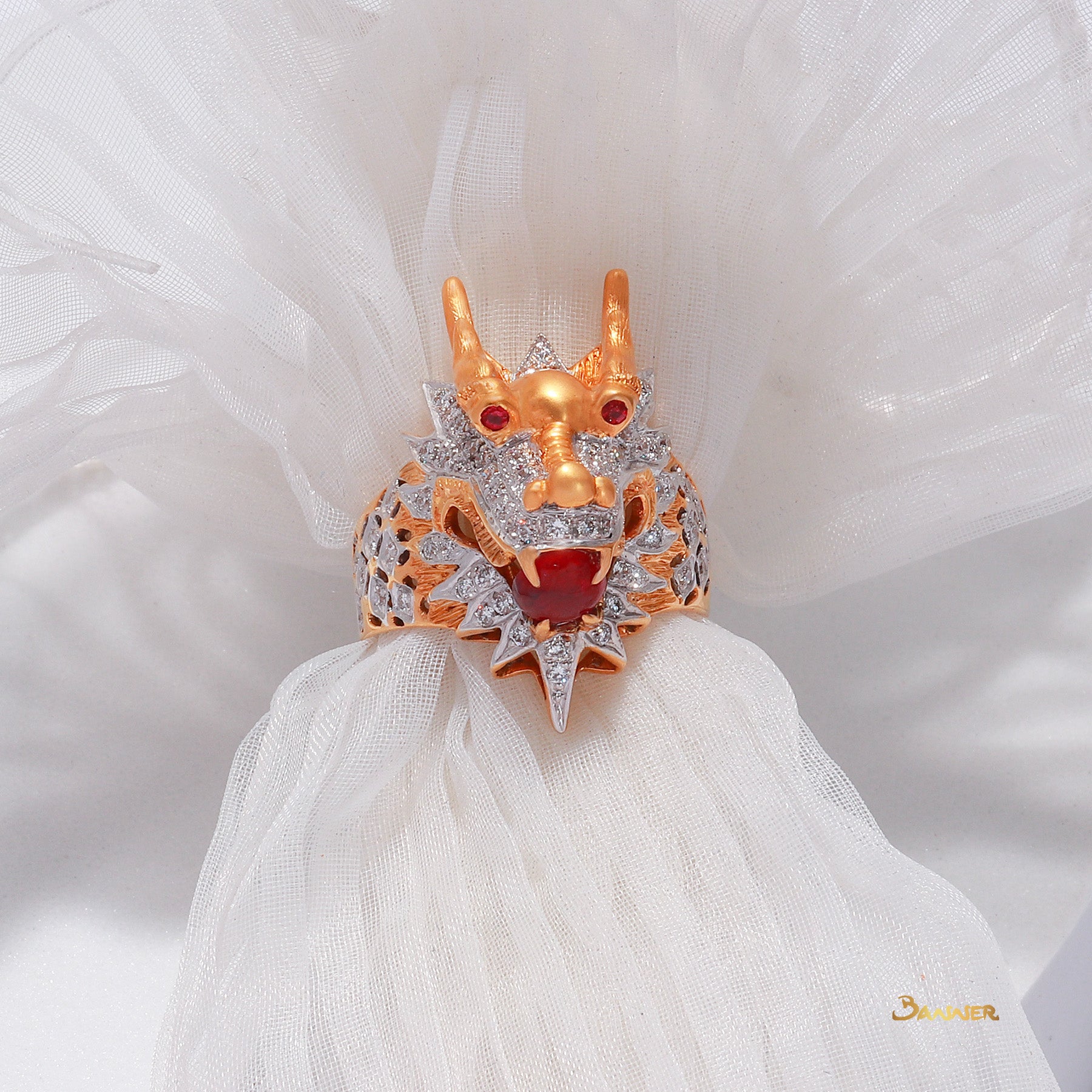 Ruby and Diamond Dragon Ring