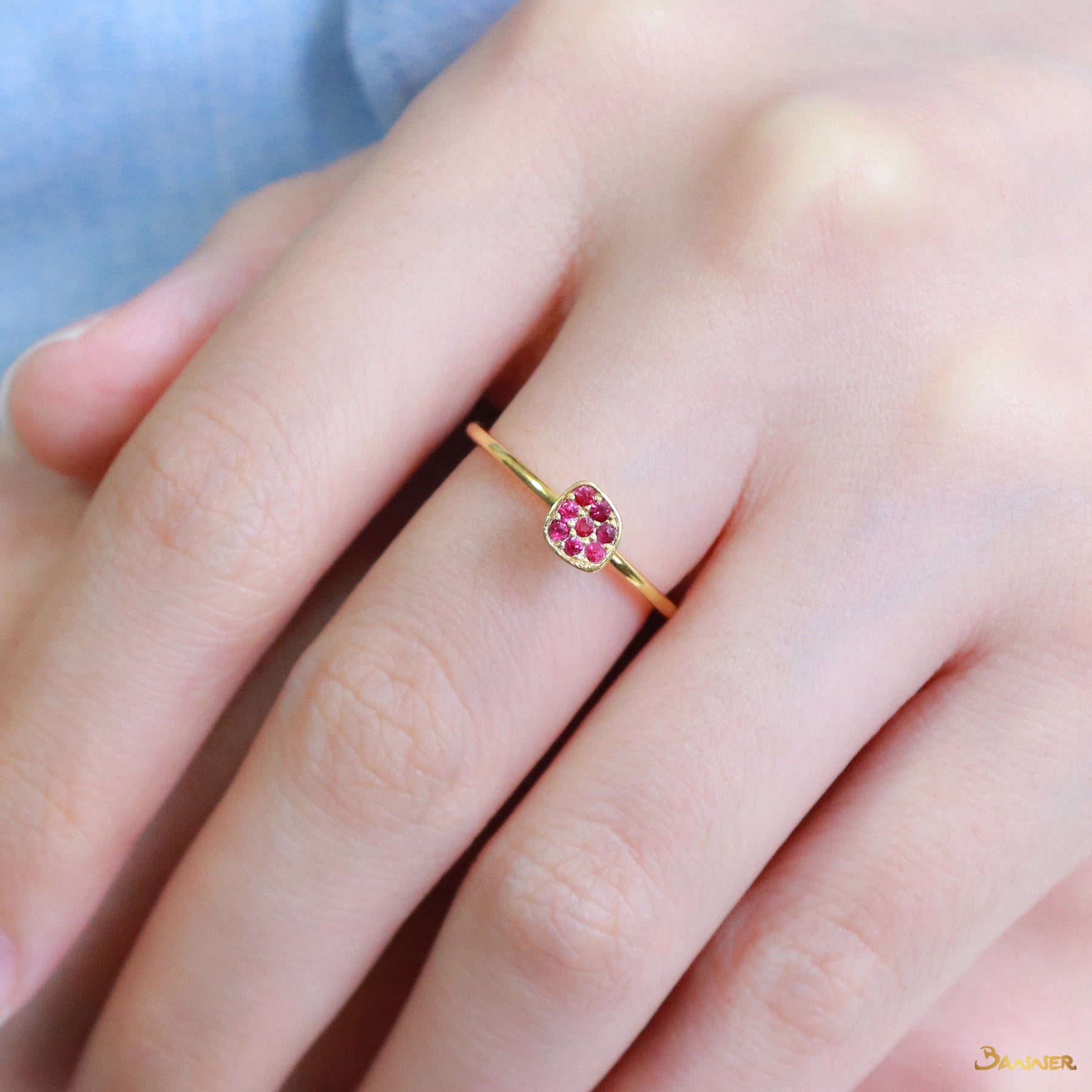 Ruby Petite Abstract Ring II