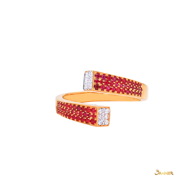 Ruby and Diamond Detour Ring