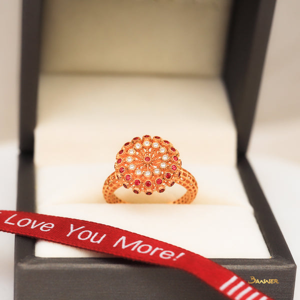 Ruby and Diamond Peacock Ring