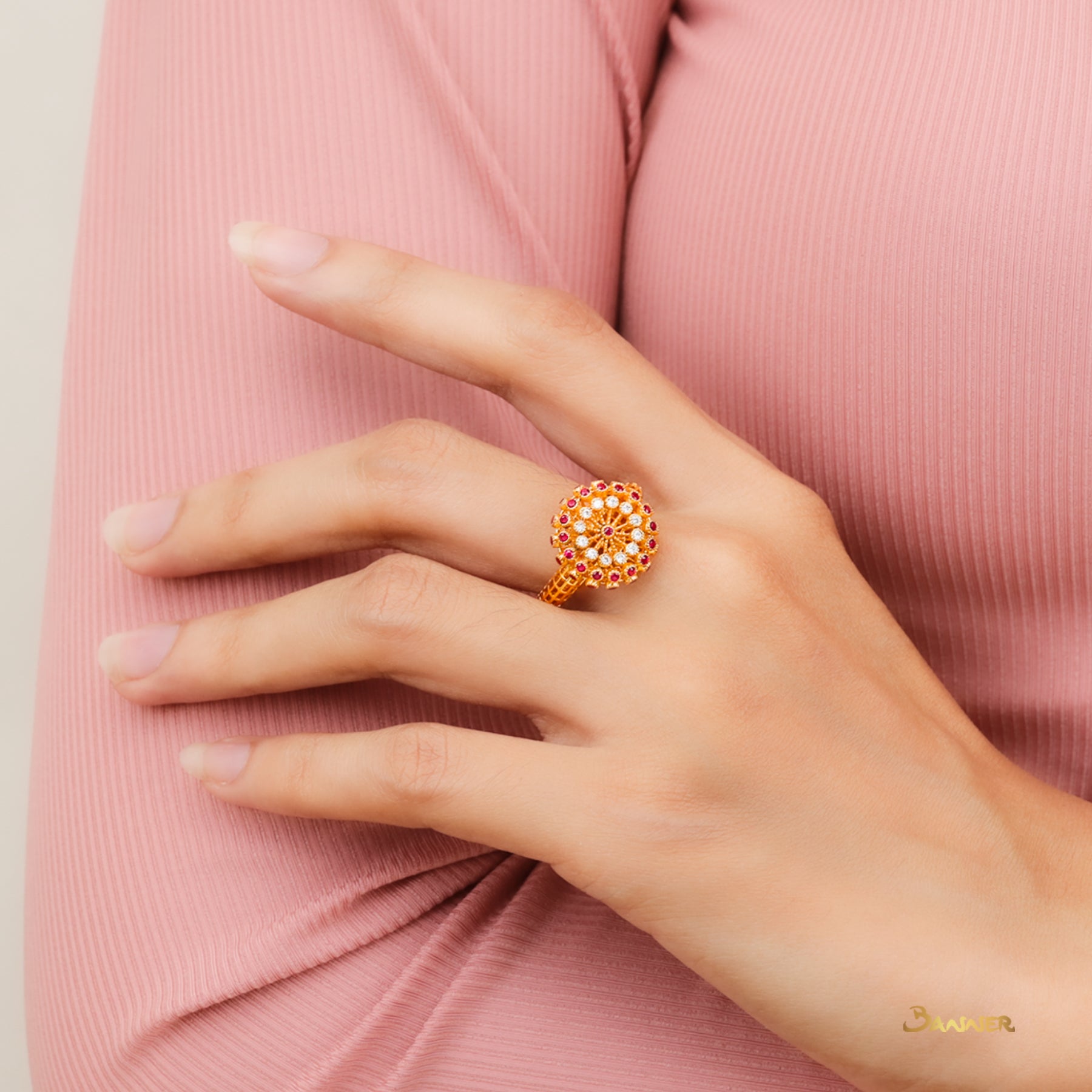 Ruby and Diamond Peacock Ring