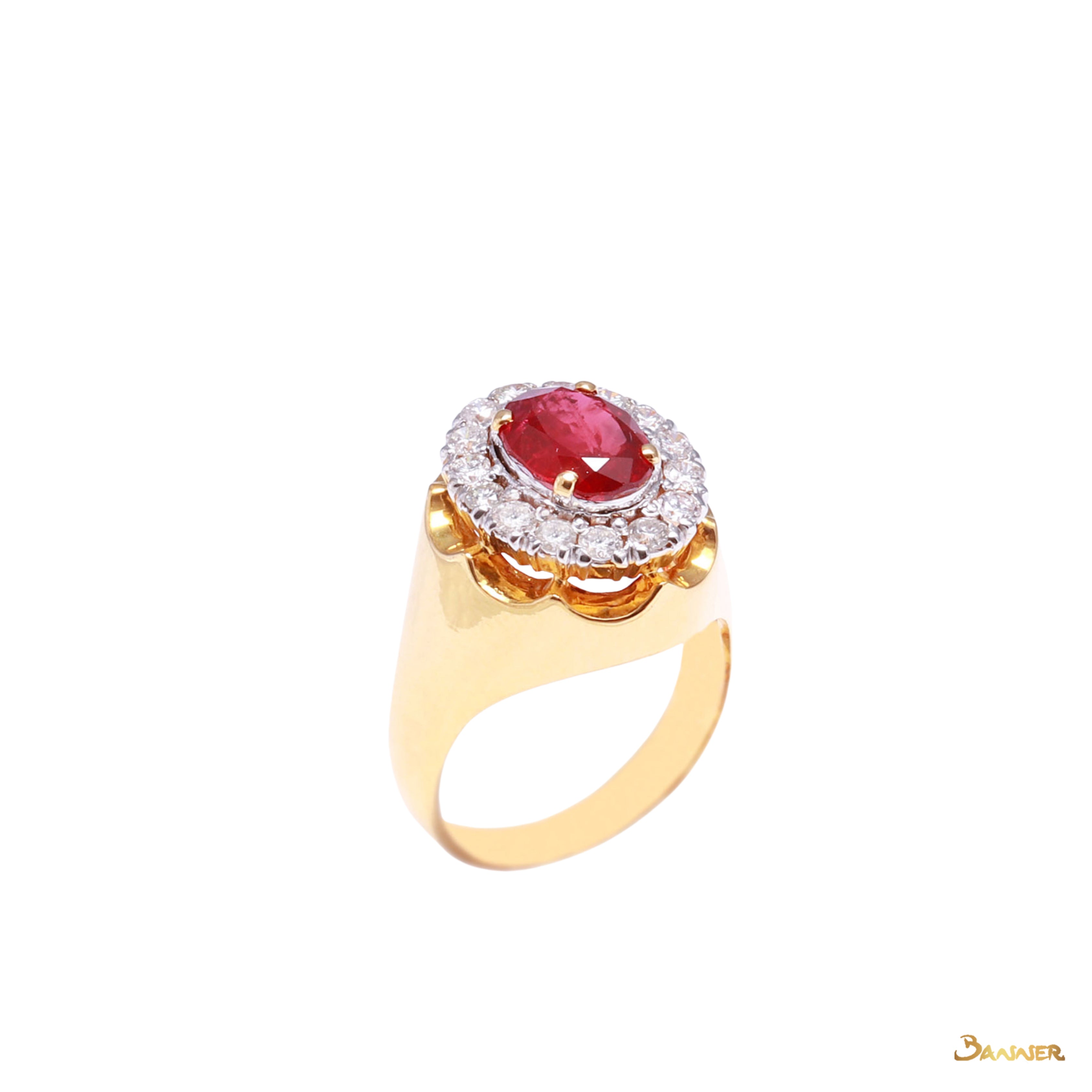 Ruby and Diamond Men Ring