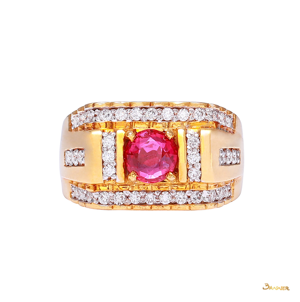 Ruby and Diamond Men Ring