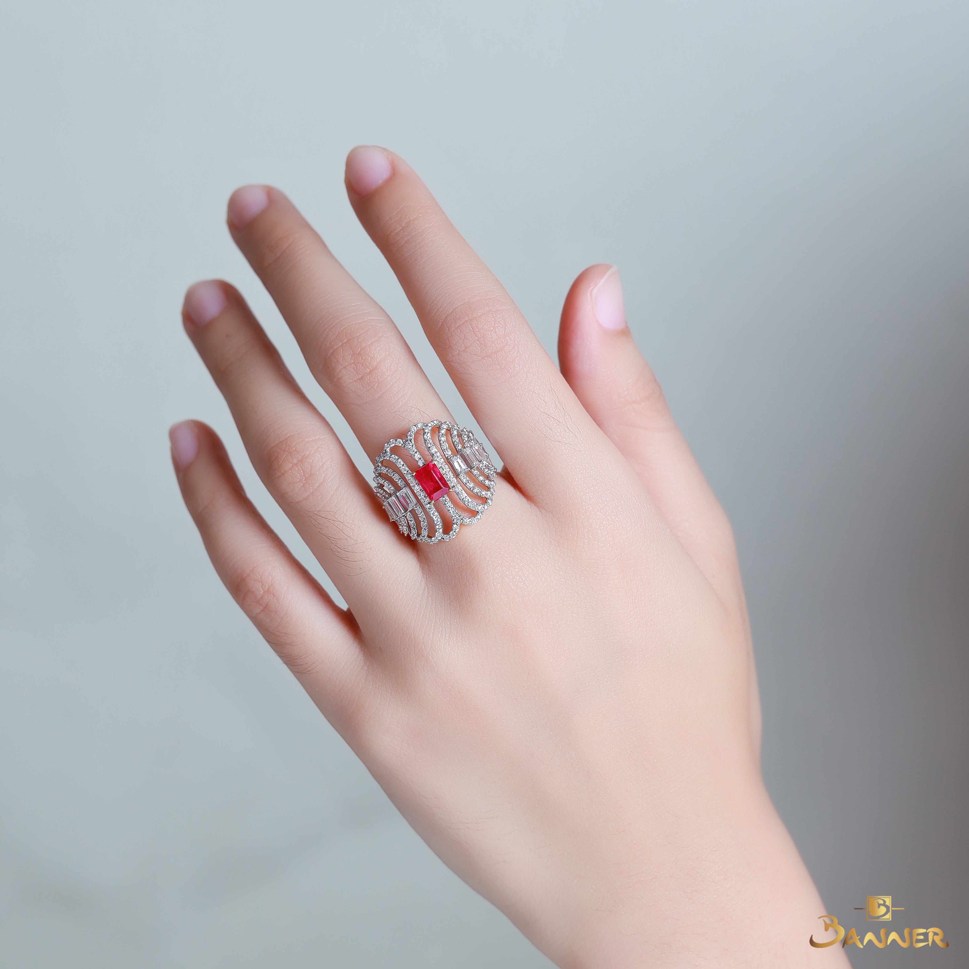 Ruby and Diamond Kanote Ring