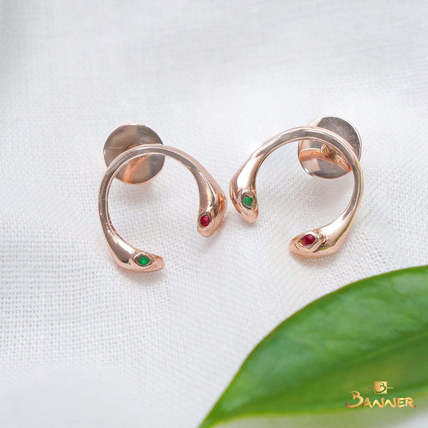 Ruby and Emerald Kaa Earrings