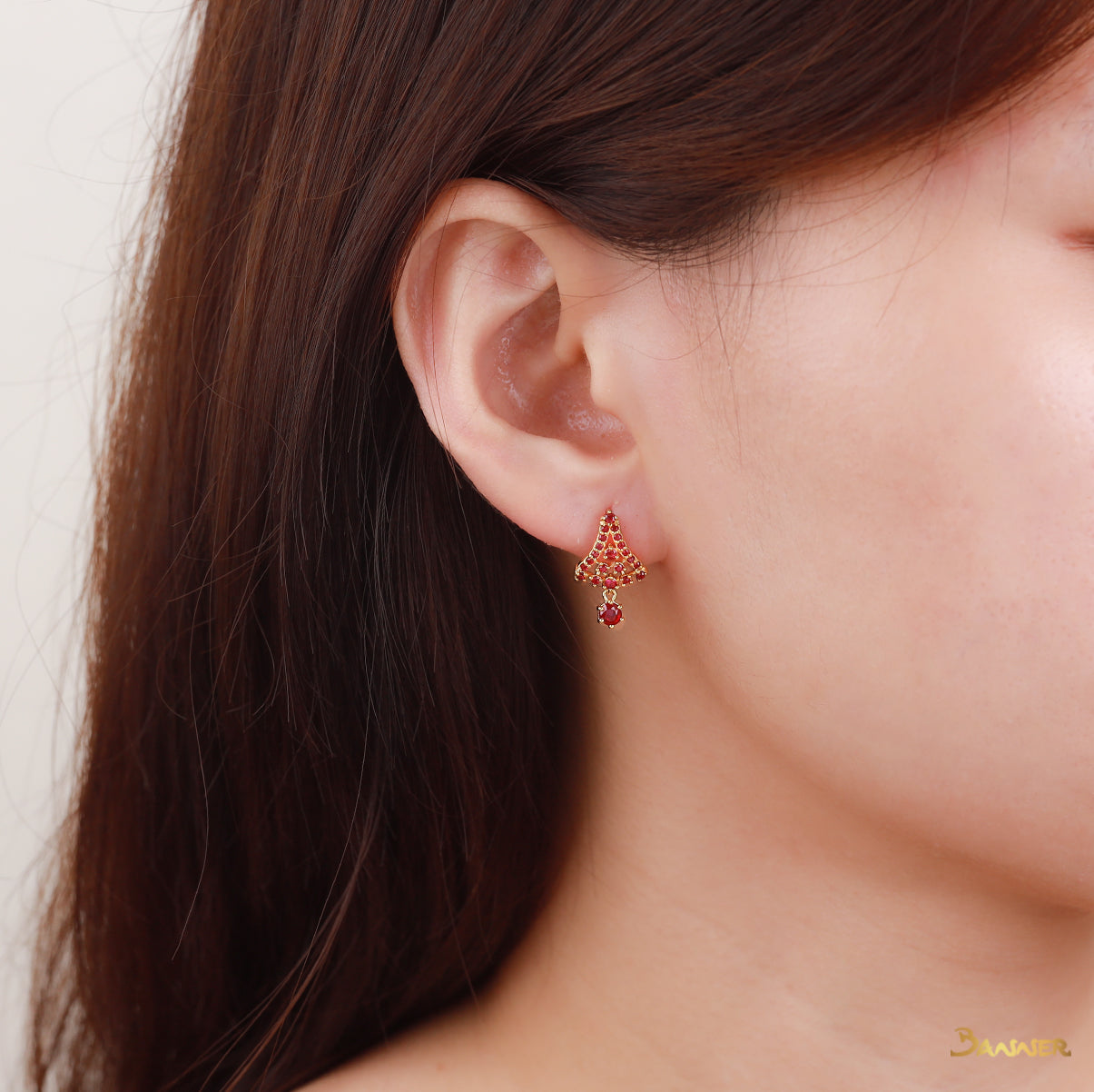 Ruby Christmas Tree Earrings