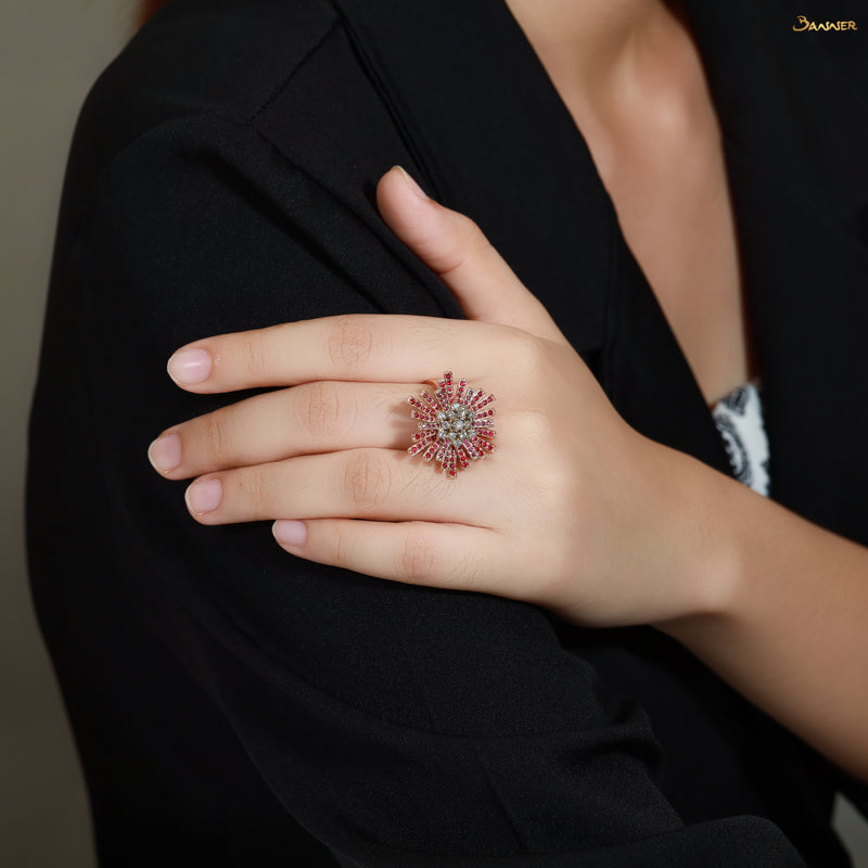 Ruby and Diamond Radiance Ring