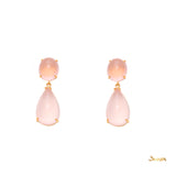 Rose Quartz 2 -Step Dangle Earrings