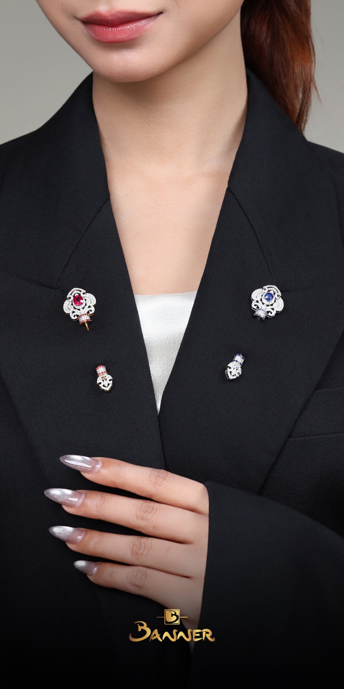 Sapphire and Diamond Royal Brooch