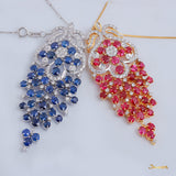 Sapphire and Diamond Floral Brooch /Pendant