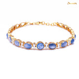 Star Sapphire and Diamond Tennis Bracelet