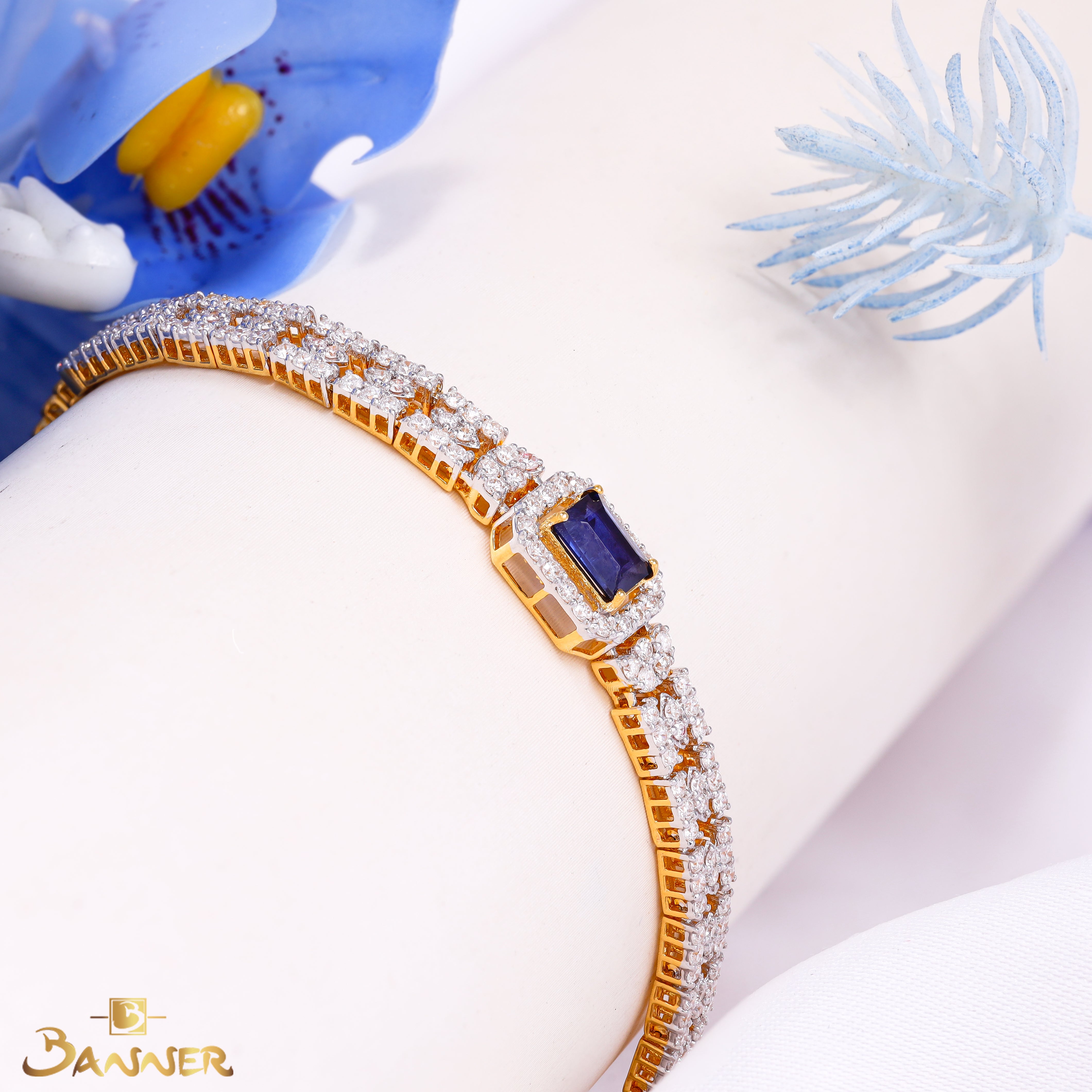 Sapphire and Diamond Vintage Bracelet