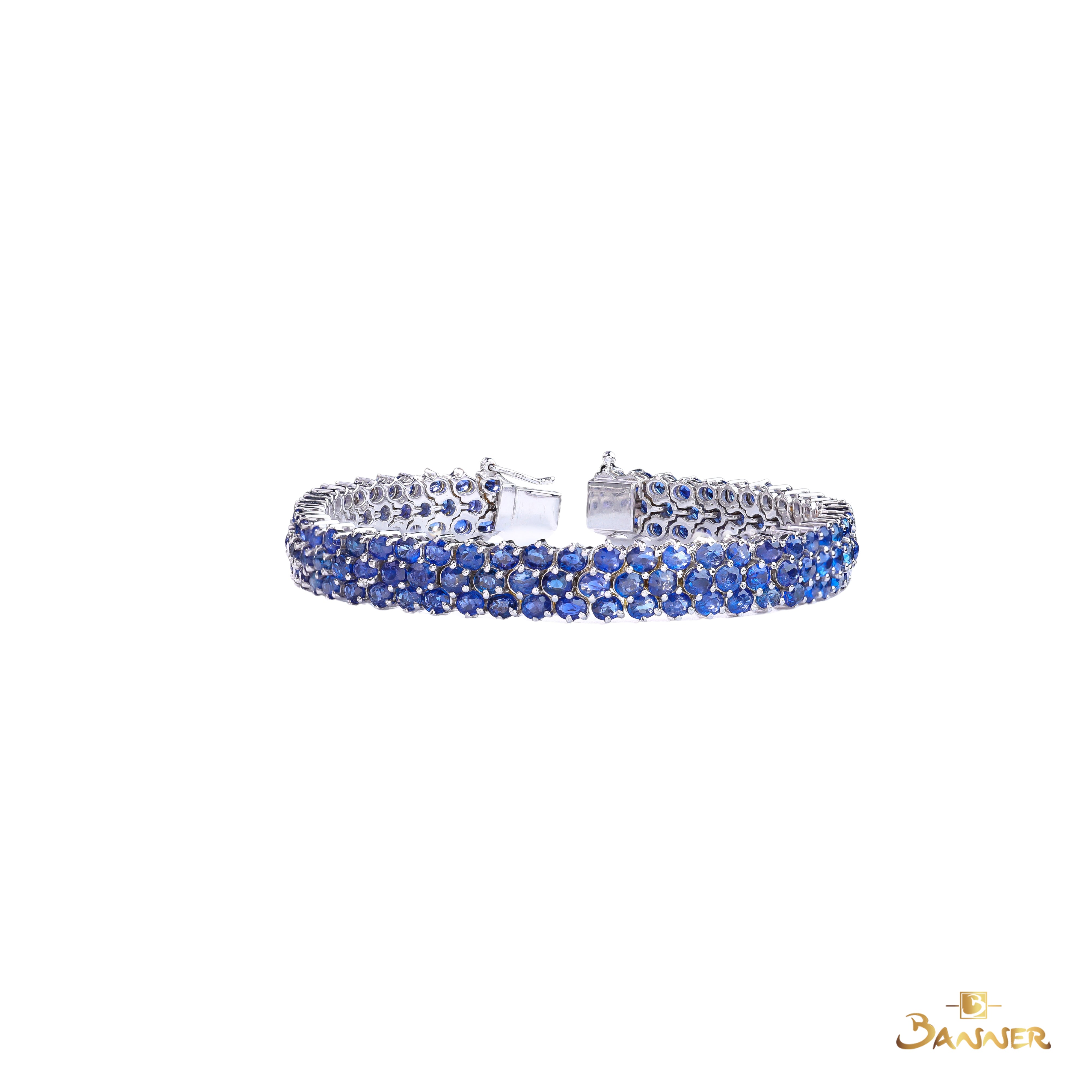 Sapphire 3-Rows Tennis Bracelet