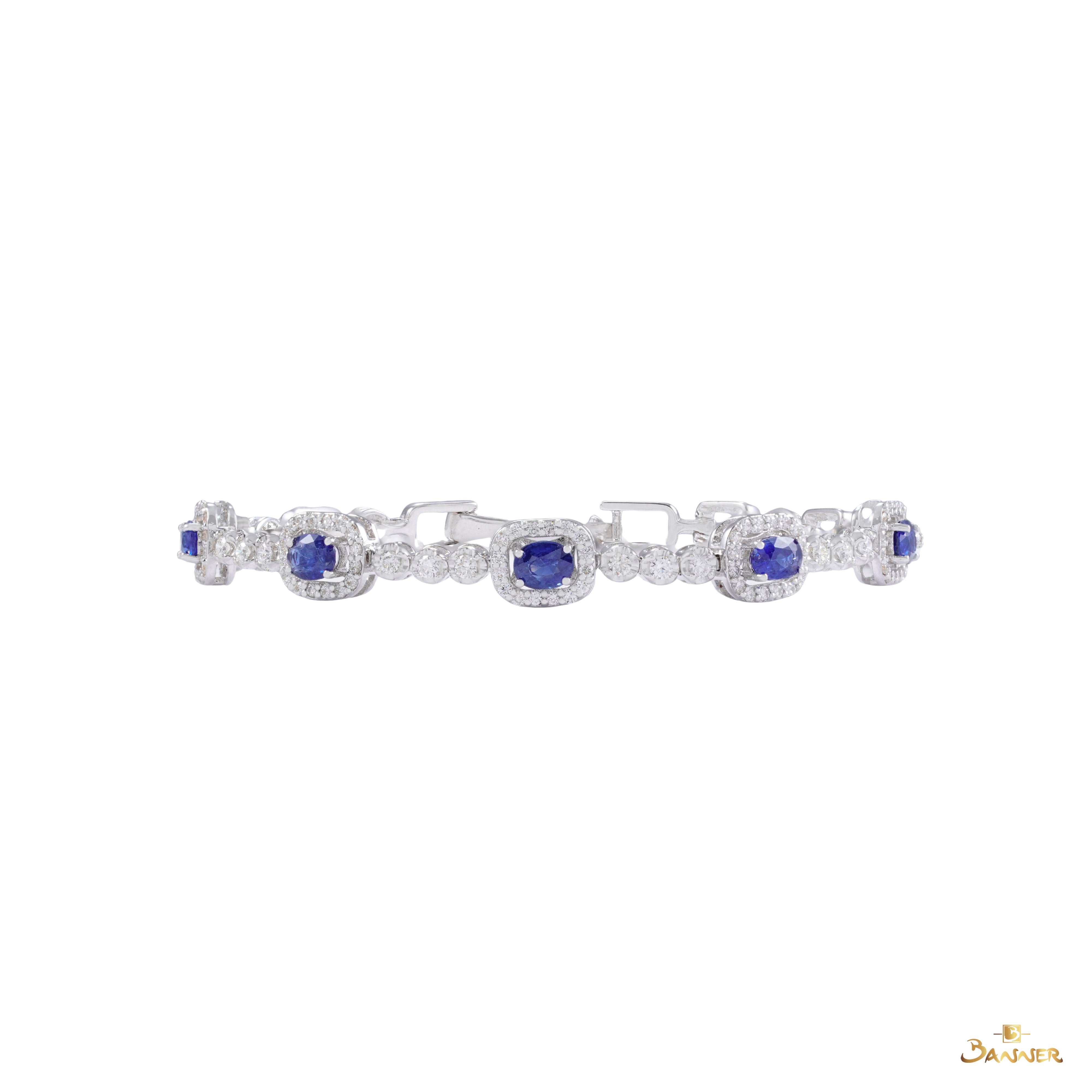 Sapphire and Diamond Halo Bracelet