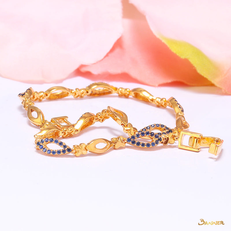 Sapphire Gold-Fish Bracelet
