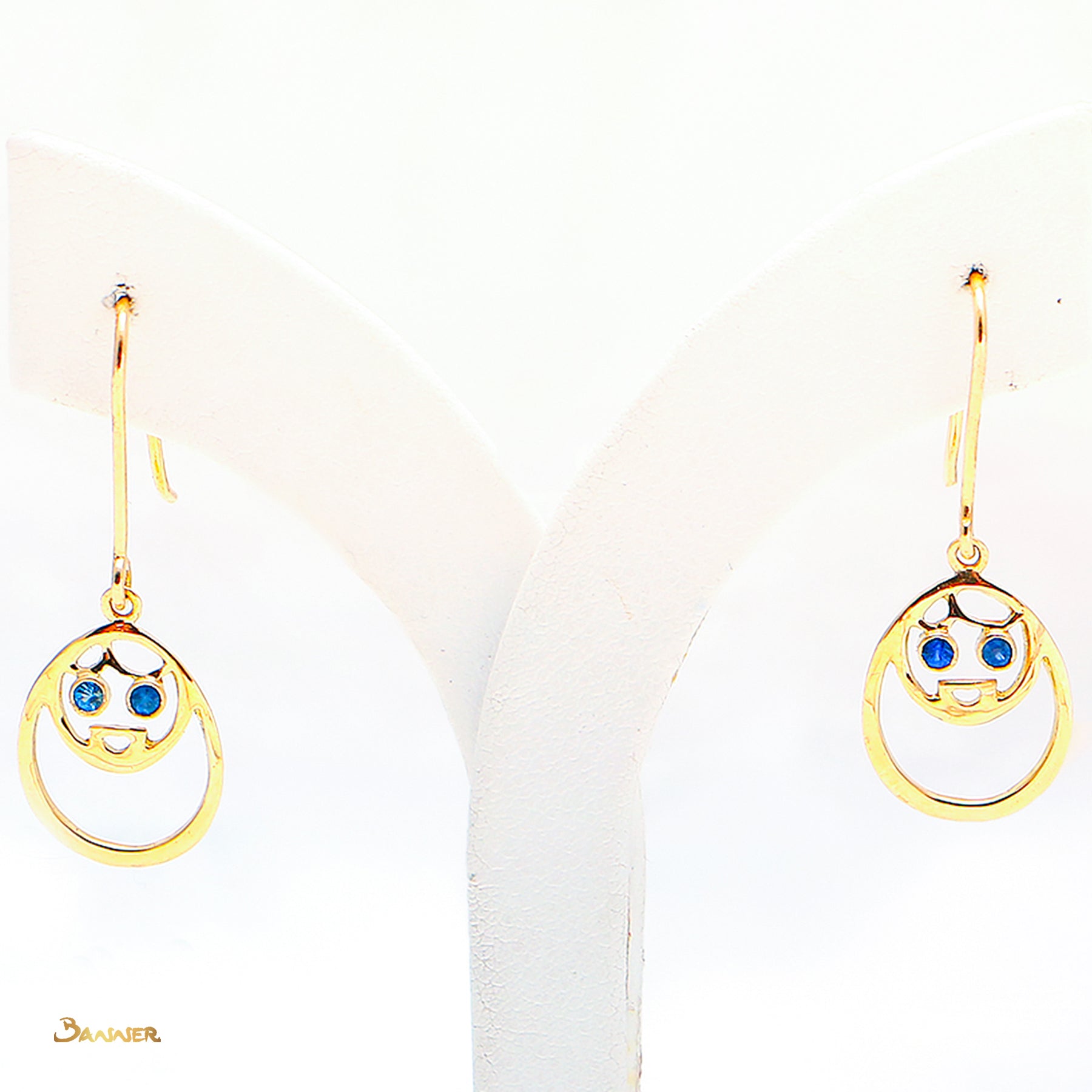 Sapphire Pyit-Taing-Daung Dangle Earrings