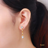 Star Sapphire and Diamond Earrings