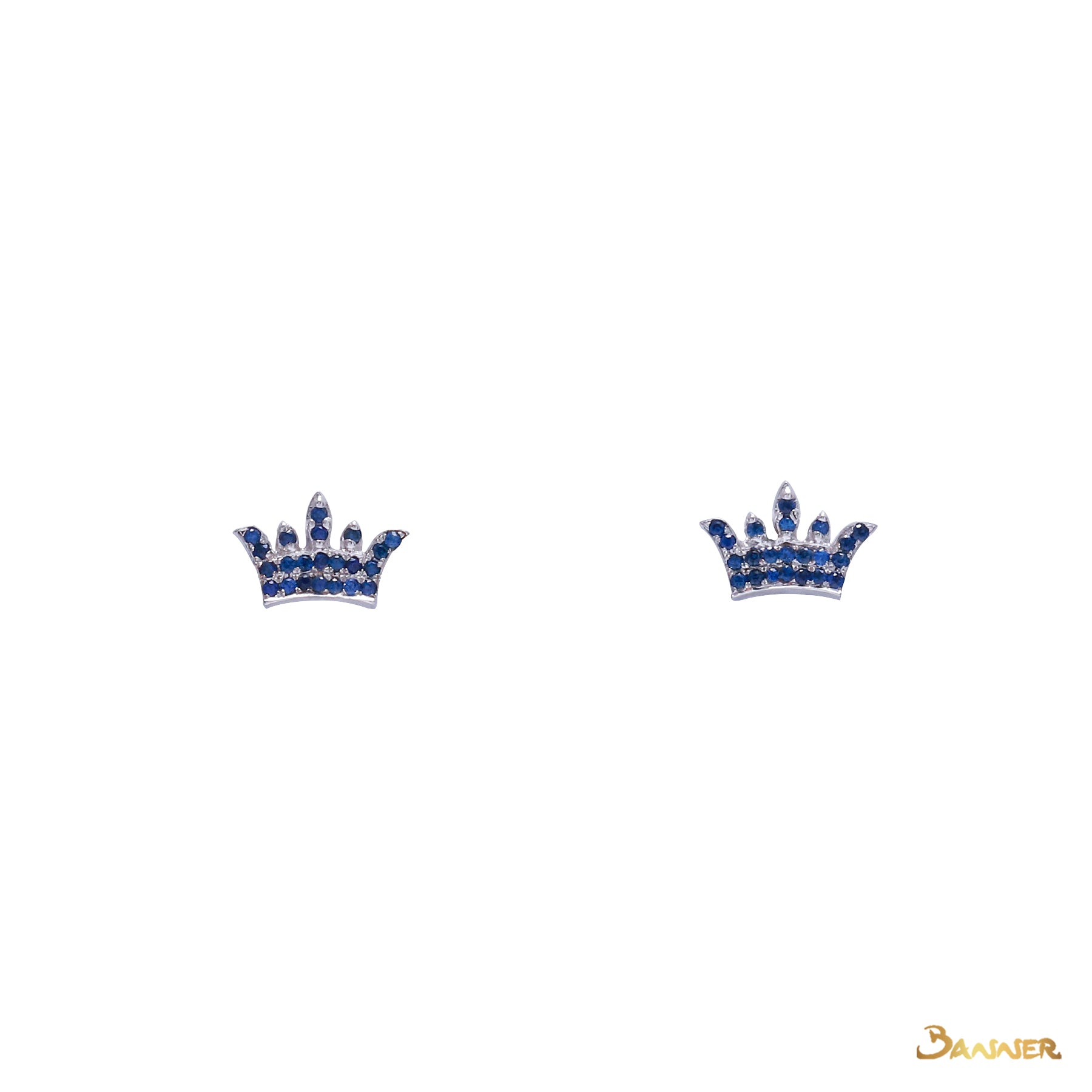 Sapphire Crown Earrings