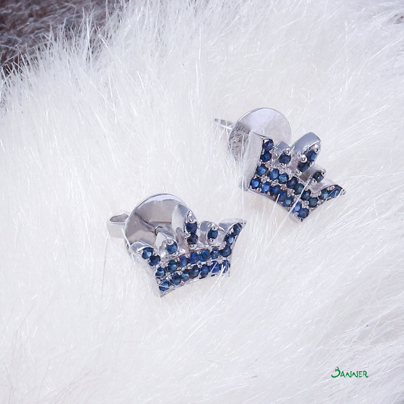 Sapphire Crown Earrings