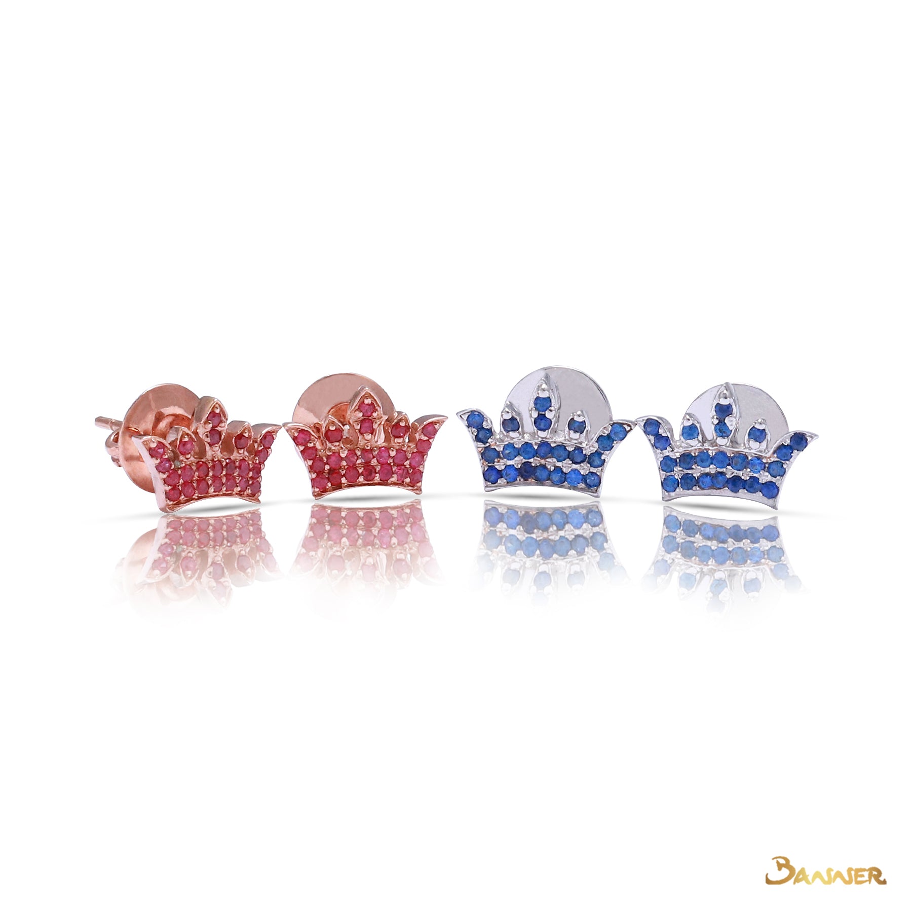 Sapphire Crown Earrings