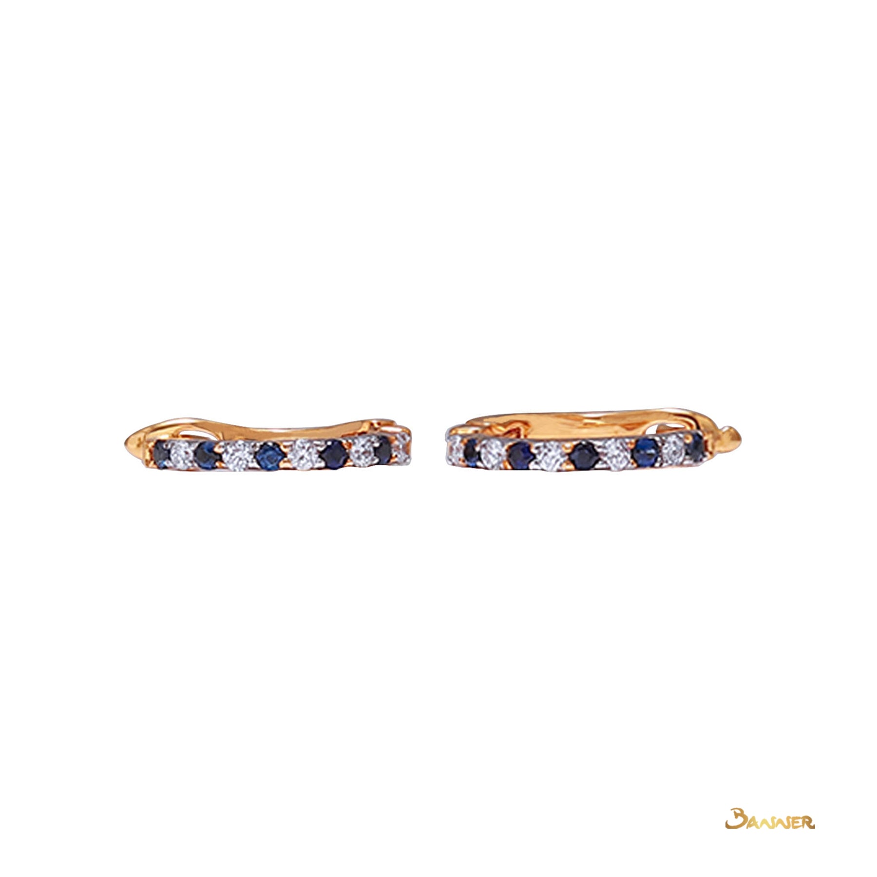 Sapphire and Diamond Petite Huggie Earrings