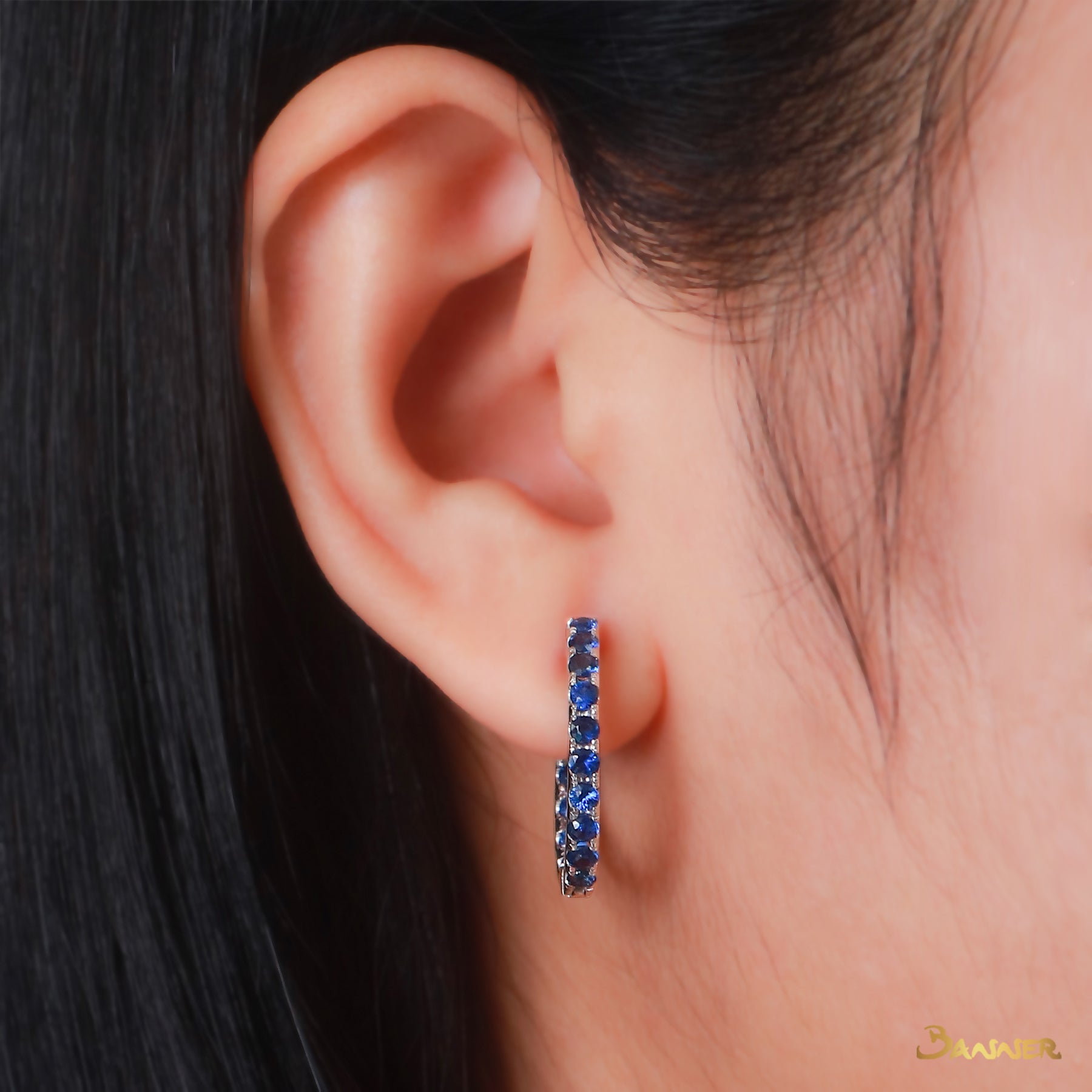 Sapphire Huggie Earrings