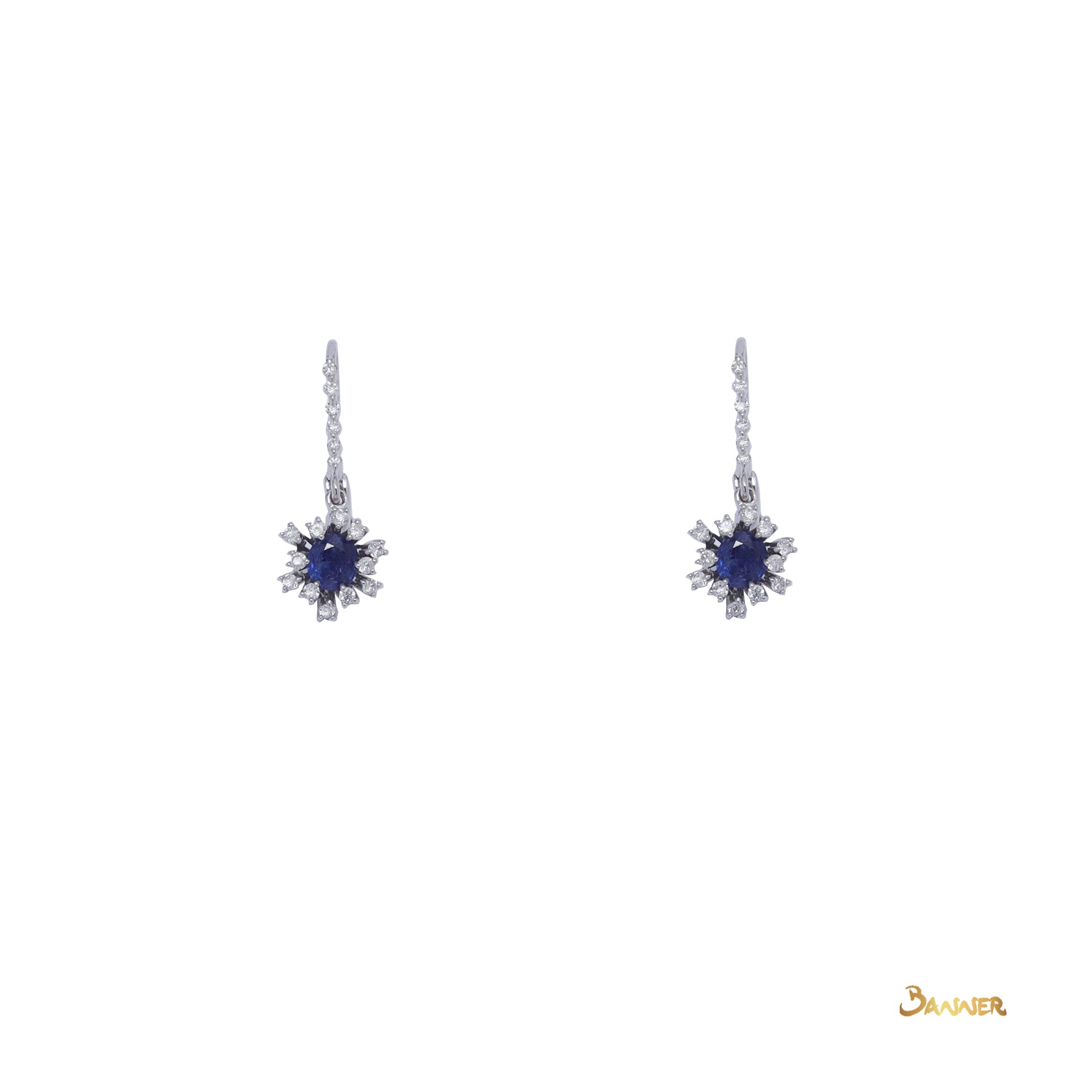 Sapphire and Diamond Rose Earrings