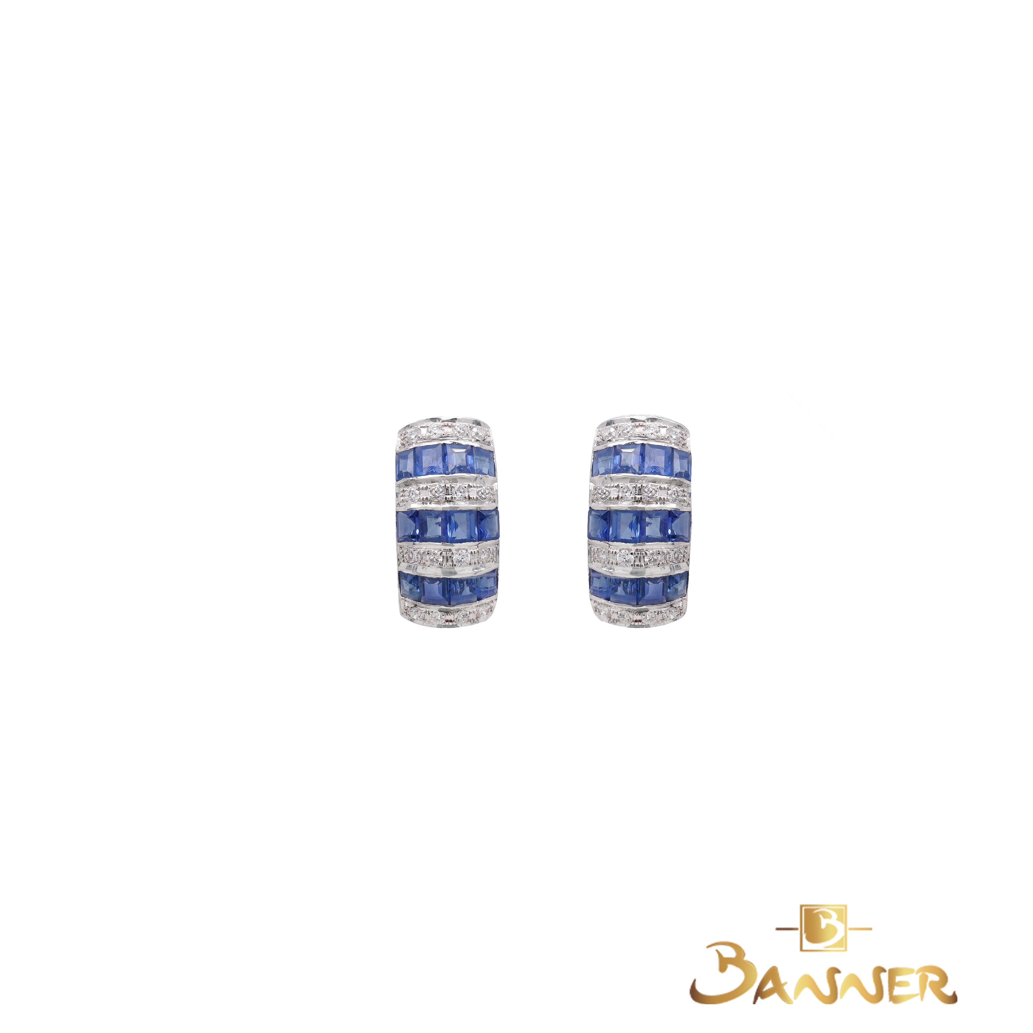 Sapphire and Diamond Wasit Earrings