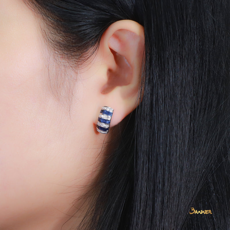 Sapphire and Diamond Wasit Earrings