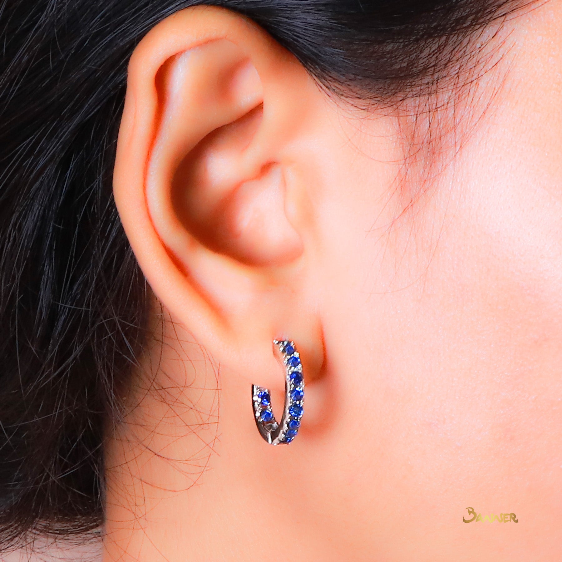 Sapphire Huggie Earrings