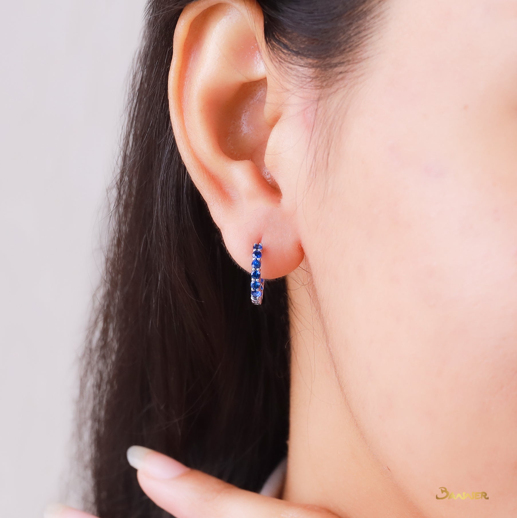 Sapphire Huggie Earrings