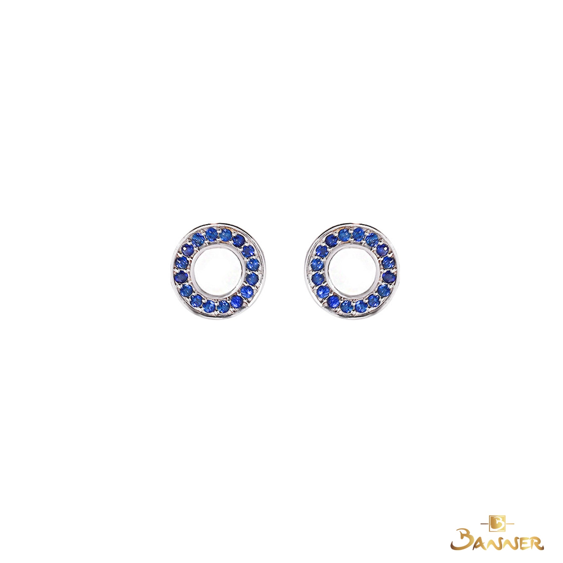 Sapphire Circle Earrings