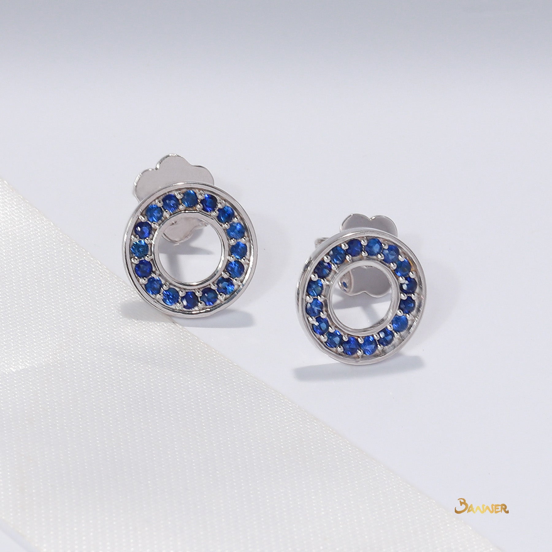 Sapphire Circle Earrings