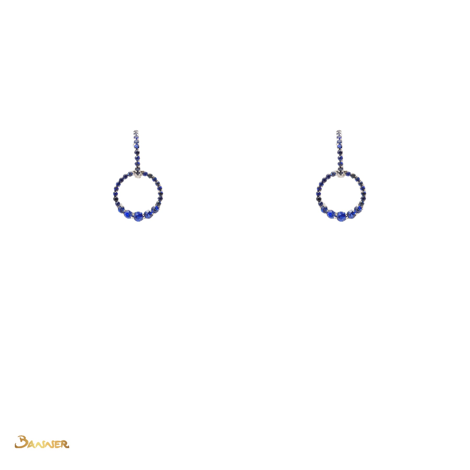 Sapphire Circle Earrings