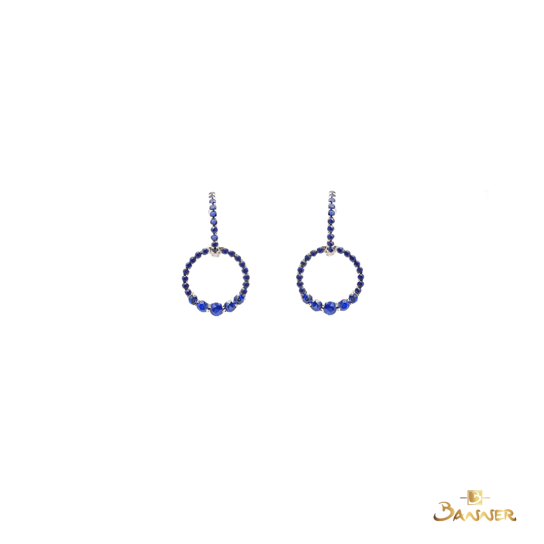 Sapphire Circle Earrings