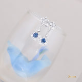 Sapphire and Diamond Rain-Drop Earrings